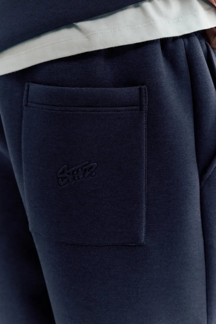 Pantalon baggy soft-touch bleu