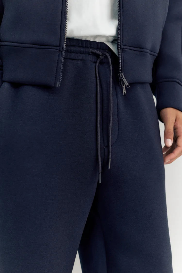 Pantalon baggy soft-touch bleu