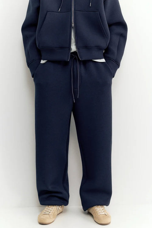 Pantalon baggy soft-touch bleu