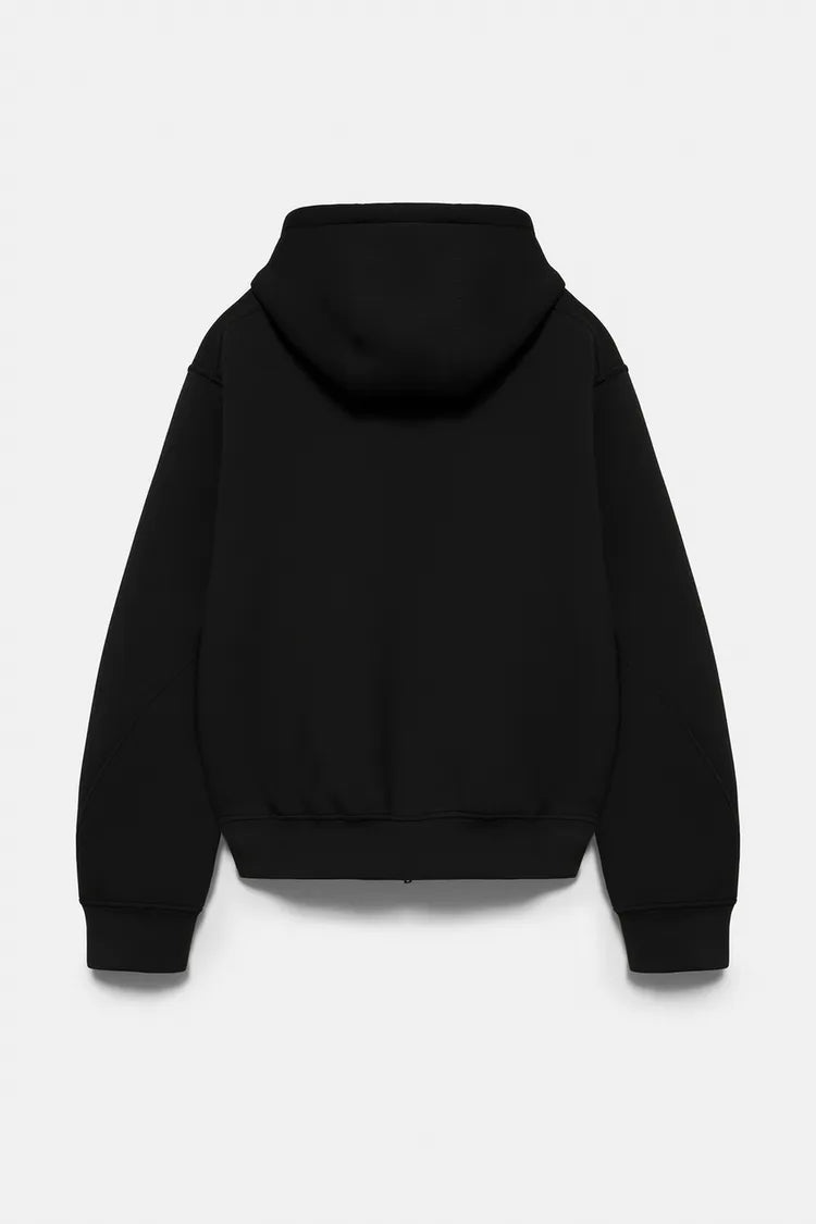 Sweat a capuche zippe noir