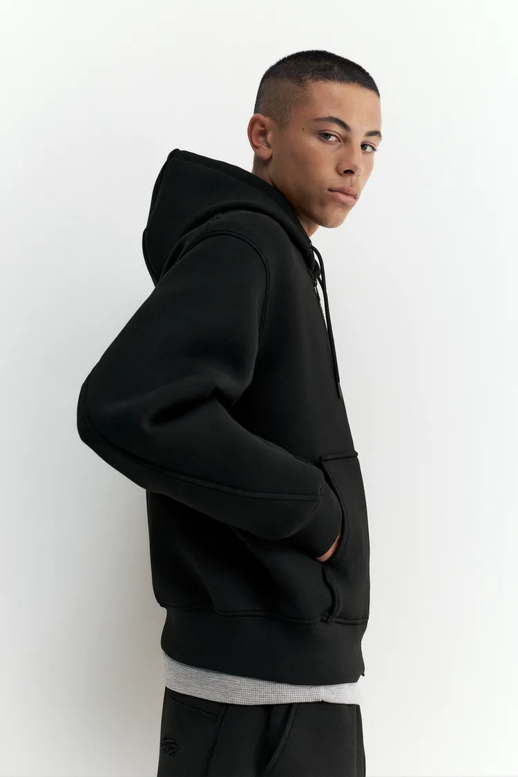 Sweat a capuche zippe noir
