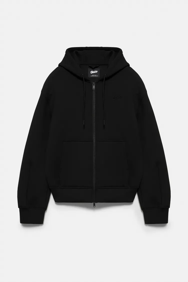 Sweat a capuche zippe noir