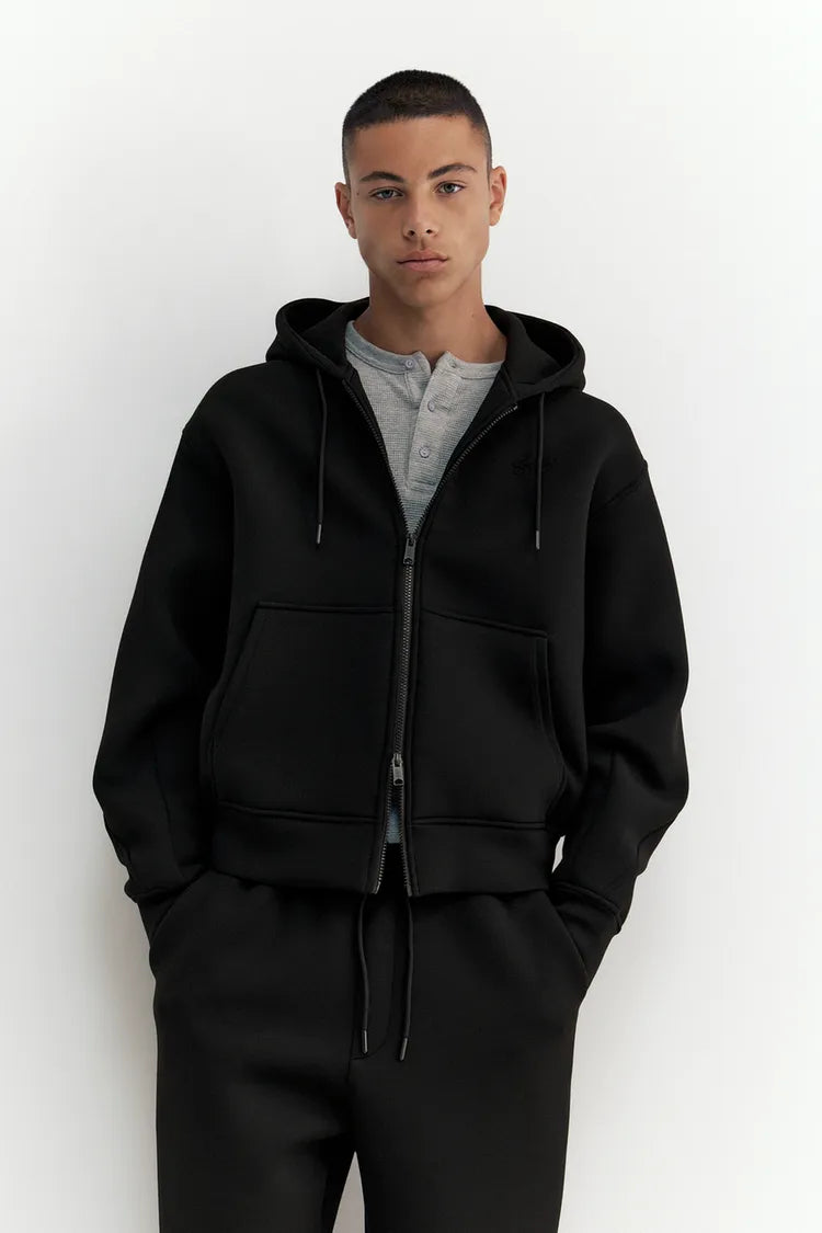 Sweat a capuche zippe noir