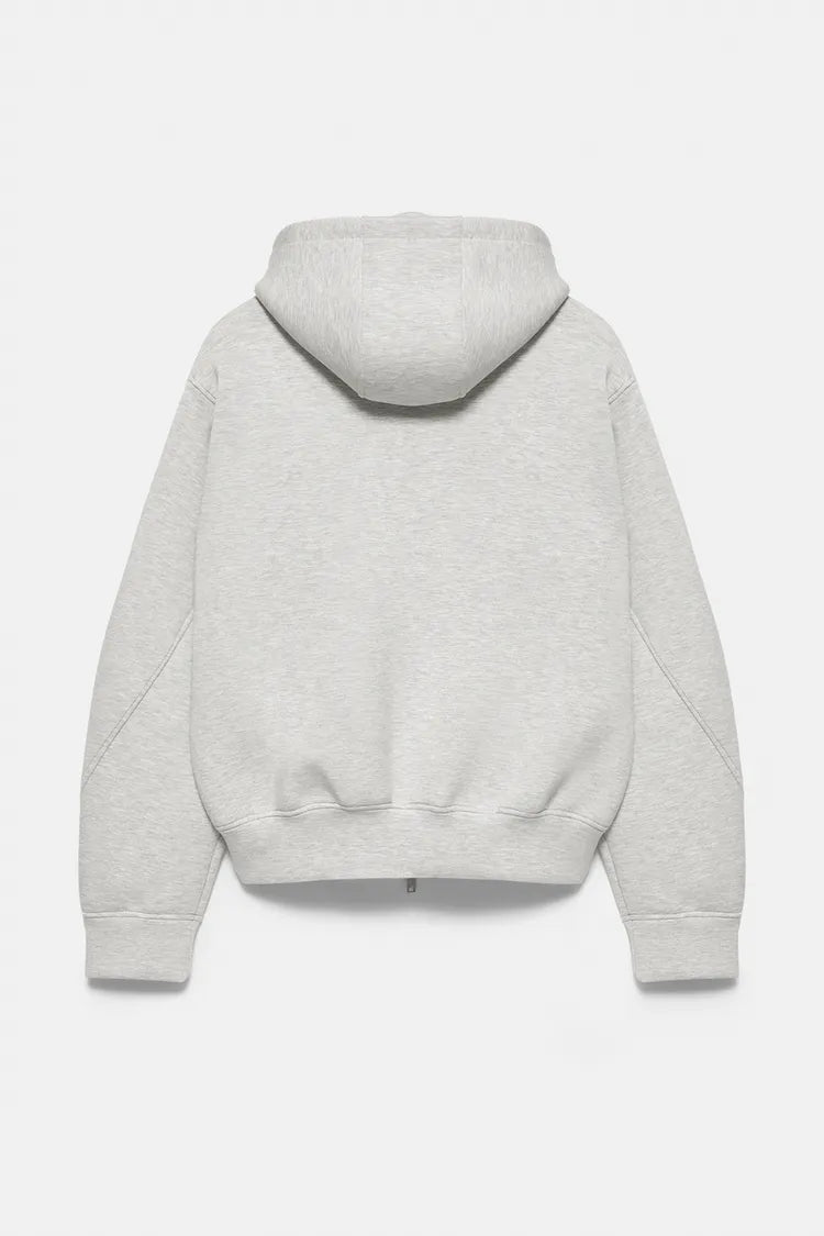 Sweat a capuche zippe argent