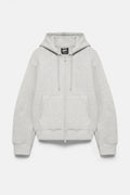 Sweat a capuche zippe argent