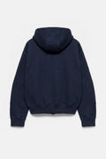 Sweat a capuche zippe bleu