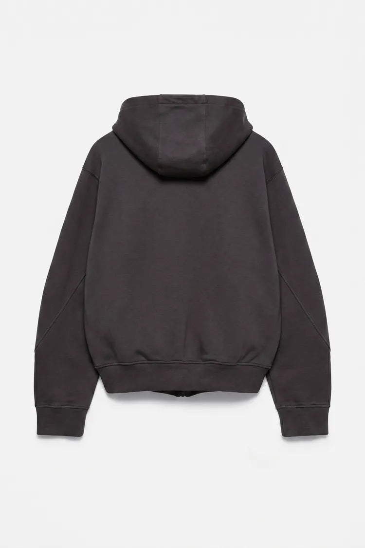 Sweat a capuche zippe gris